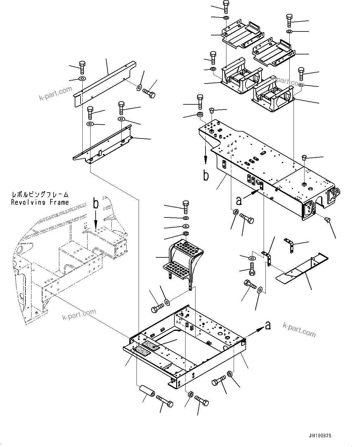 Komatsu parts book diagram for PC2000-11R S/N 31001-UP: SIDE COVER L.H., DECK(#30001-)