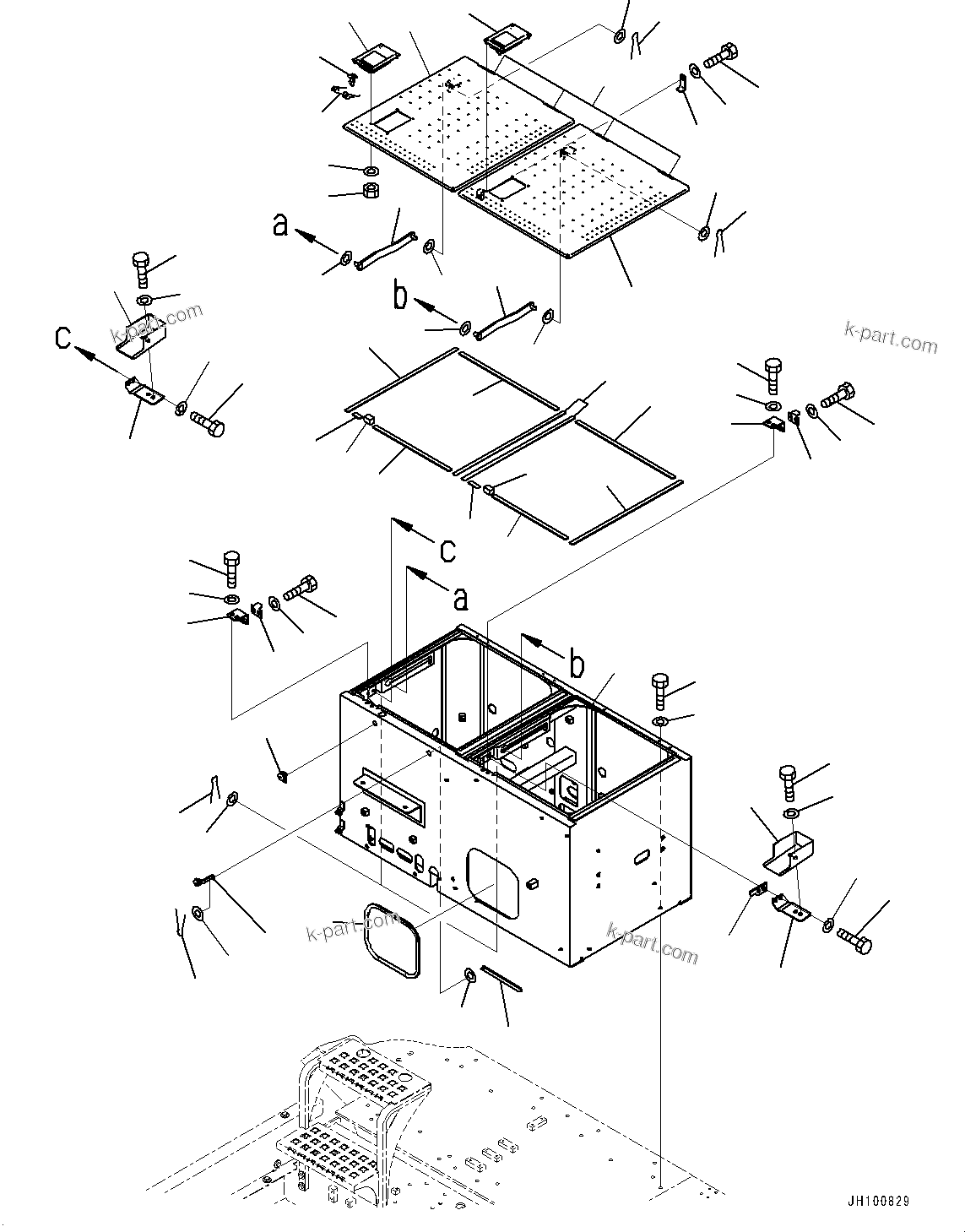 Komatsu parts book diagram for PC2000-11R S/N 31001-UP: SIDE COVER L.H., CASE(#30001-)