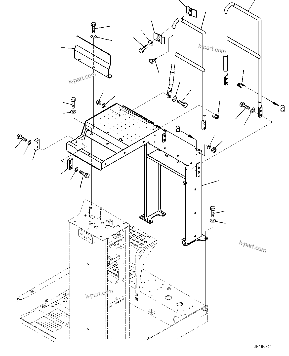 Komatsu parts book diagram for PC2000-11R S/N 31001-UP: SIDE COVER L.H., LADDER(#30001-)