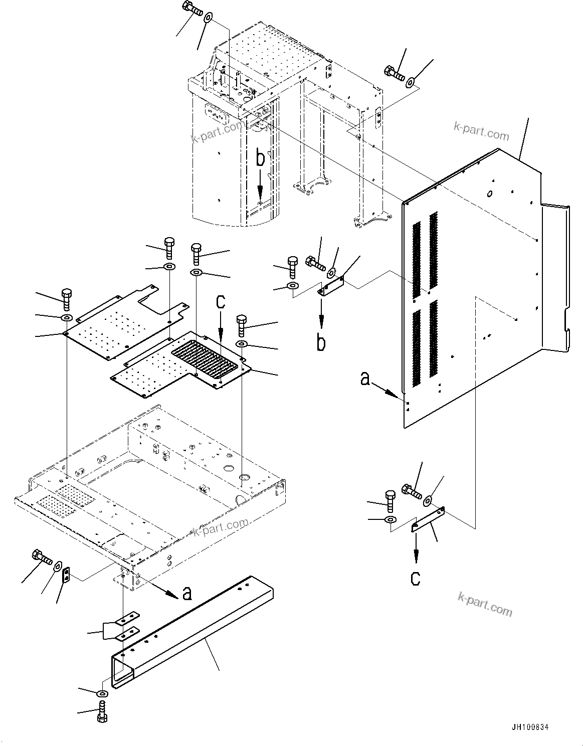 Komatsu parts book diagram for PC2000-11R S/N 31001-UP: SIDE COVER L.H., COVER(#30001-)