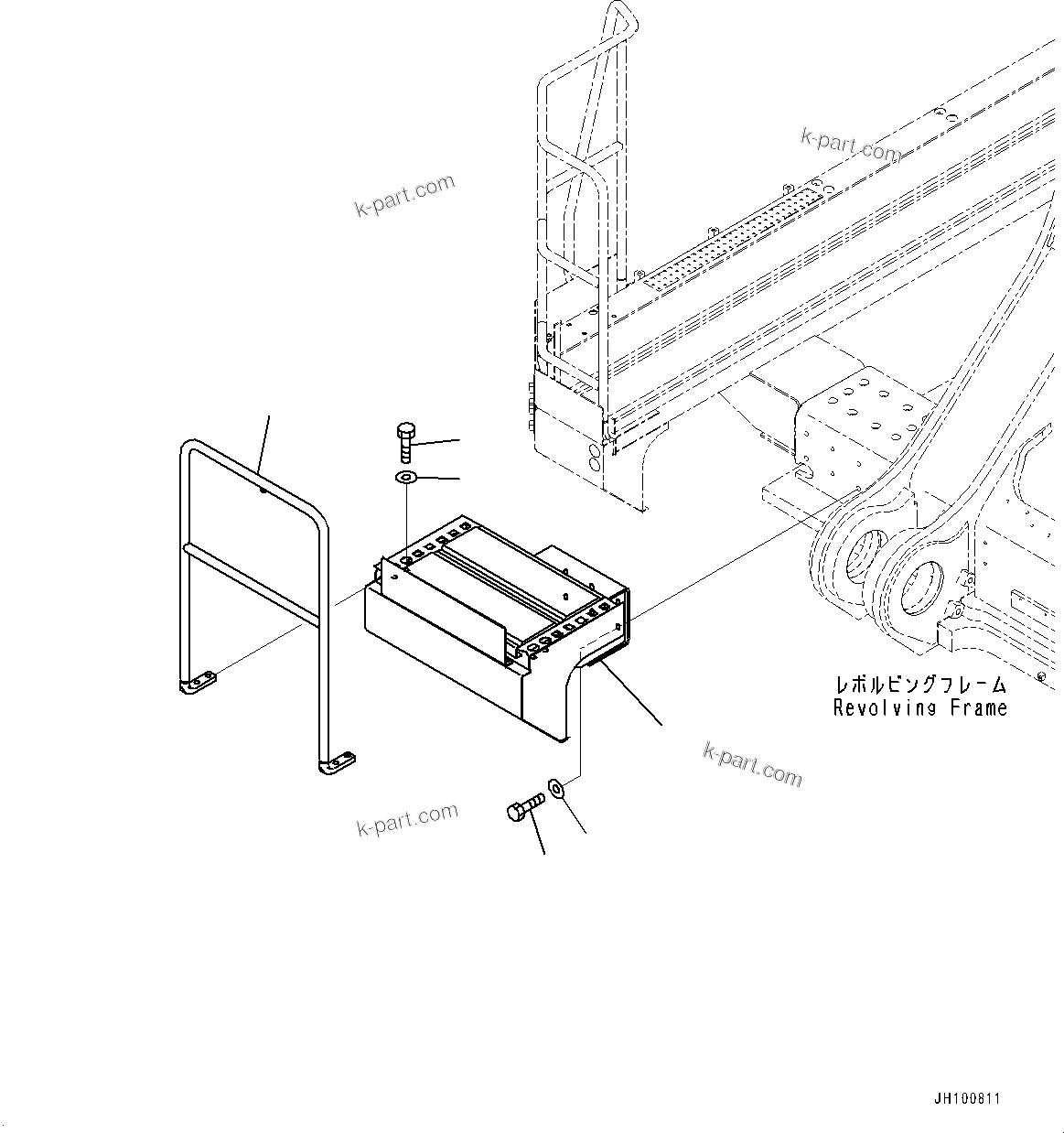 Komatsu parts book diagram for PC2000-11R S/N 31001-UP: SIDE COVER R.H., CONTAINER SIDE (2/2)(#30001-)