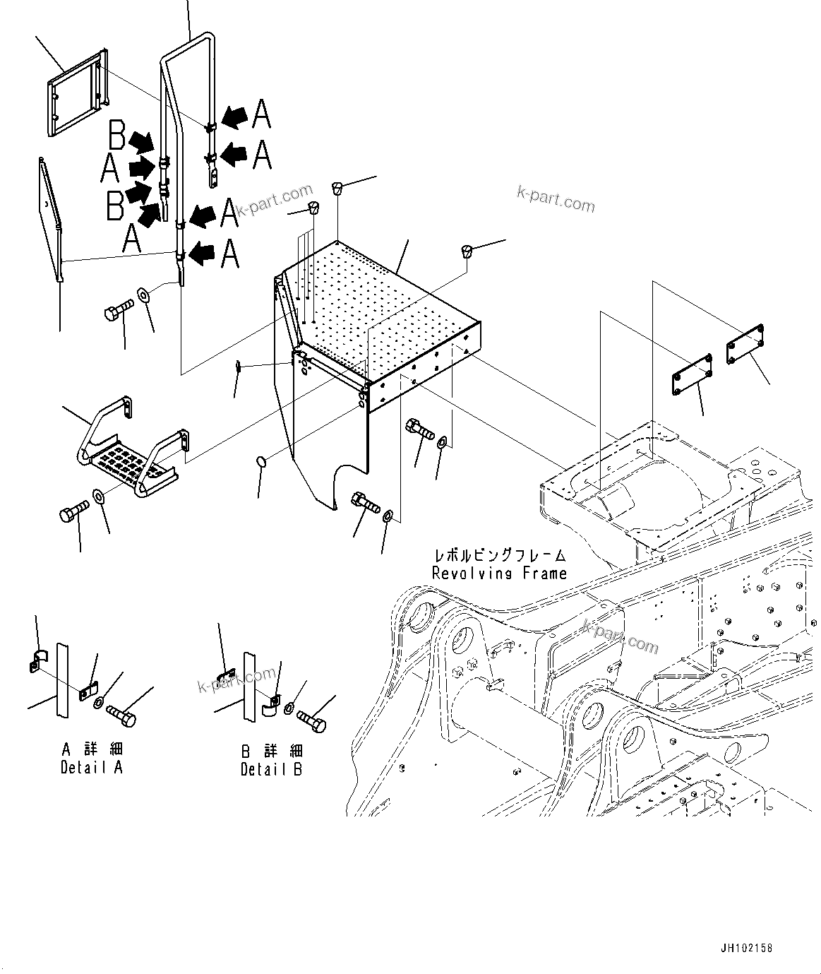 Komatsu parts book diagram for PC2000-11R S/N 31001-UP: SIDE COVER R.H., FUEL TANK SIDE(#30001-)