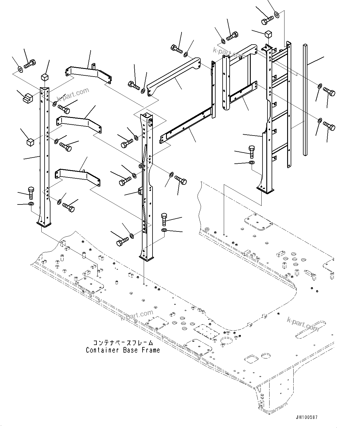 Komatsu parts book diagram for PC2000-11R S/N 31001-UP: PARTITION, FRAME(#30016-)