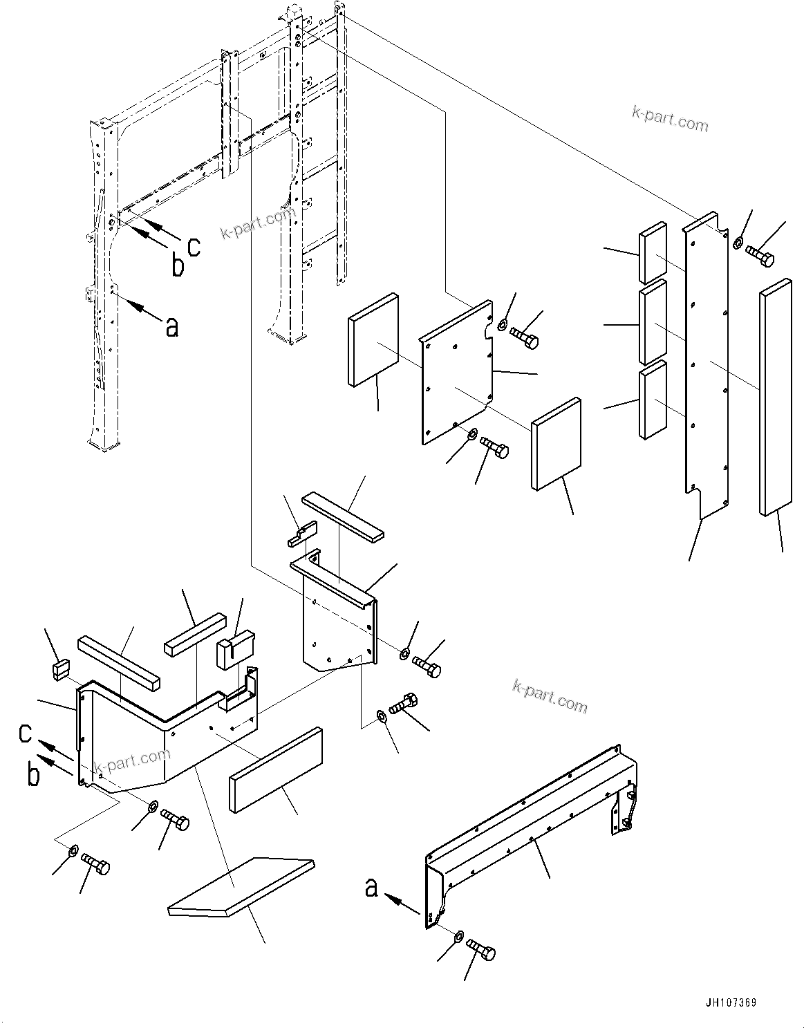 Komatsu parts book diagram for PC2000-11R S/N 31001-UP: PARTITION, COVER (1/2)(#30016-)