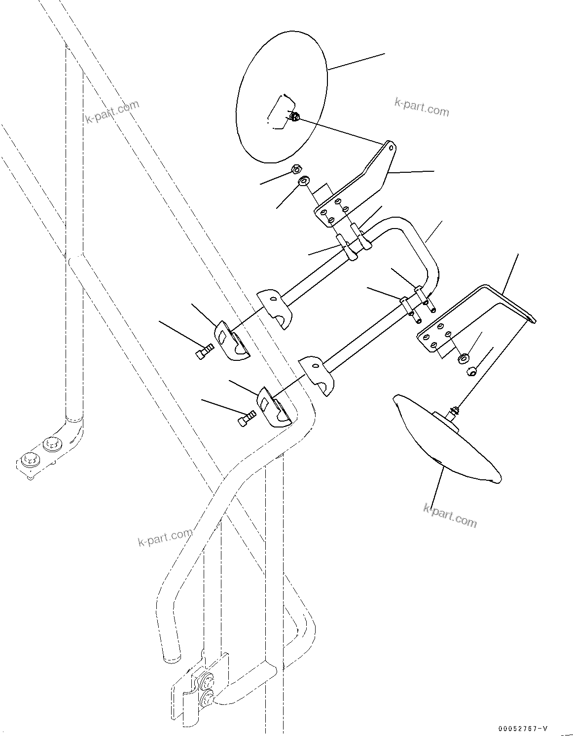 Komatsu parts book diagram for PC2000-11R S/N 31001-UP: REARVIEW MIRROR, RELATED PARTS(#30001-)