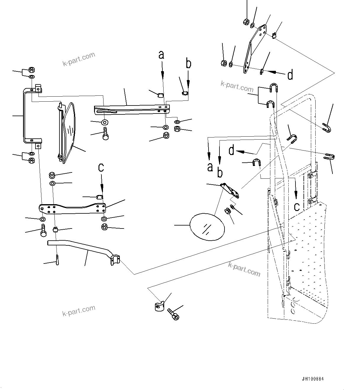 Komatsu parts book diagram for PC2000-11R S/N 31001-UP: REARVIEW MIRROR, R.H.(#30001-)