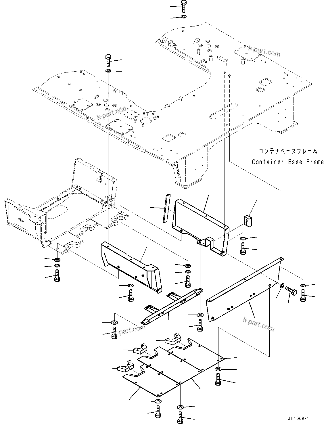 Komatsu parts book diagram for PC2000-11R S/N 31001-UP: UNDER COVER, PUMP(#30001-)