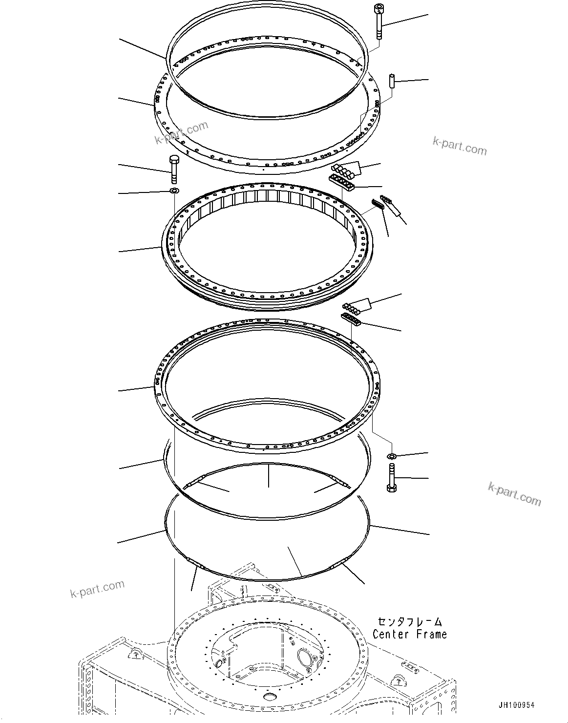Komatsu parts book diagram for PC2000-11R S/N 31001-UP: SWING CIRCLE, (#30001-)