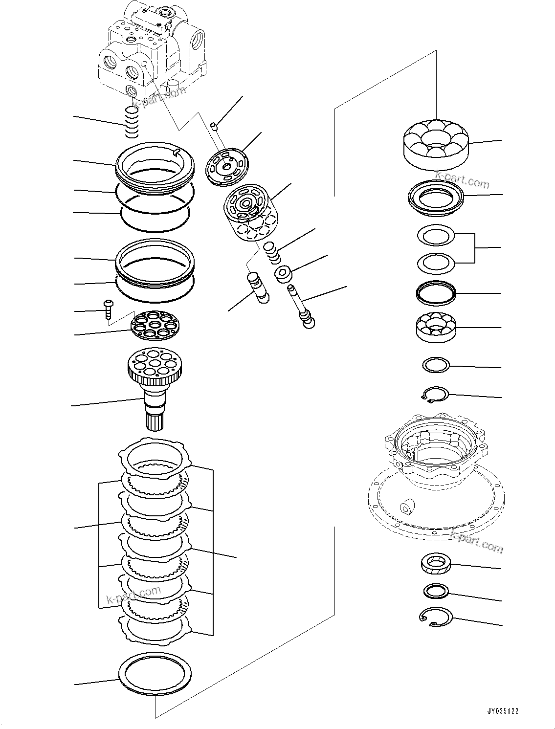 Komatsu parts book diagram for PC2000-11R S/N 31001-UP: SWING MOTOR, INNER PARTS, SWING MOTOR (2/6) (FRONT)(#30001-)