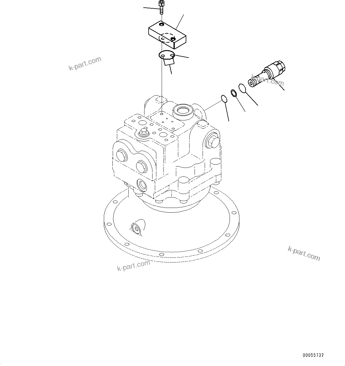 Komatsu parts book diagram for PC2000-11R S/N 31001-UP: SWING MOTOR, INNER PARTS, SWING MOTOR (3/6) (FRONT)(#30001-)