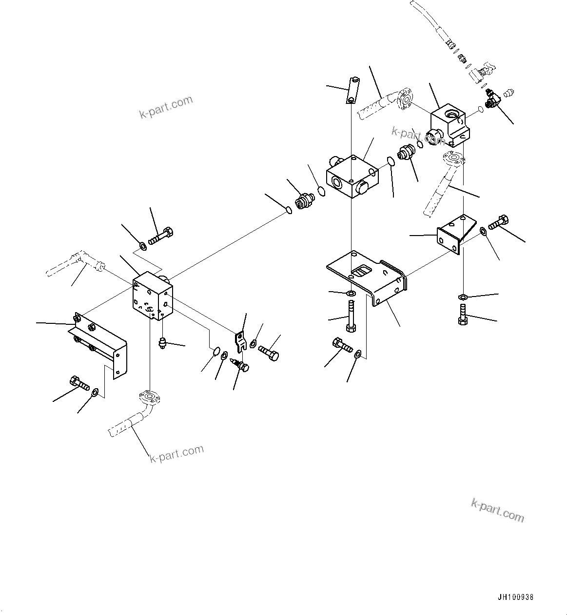 Komatsu parts book diagram for PC2000-11R S/N 31001-UP: HYDRAULIC IDLER CUSHION (HIC) PIPING, RELIEF VALVE (1/3)(#30001-)