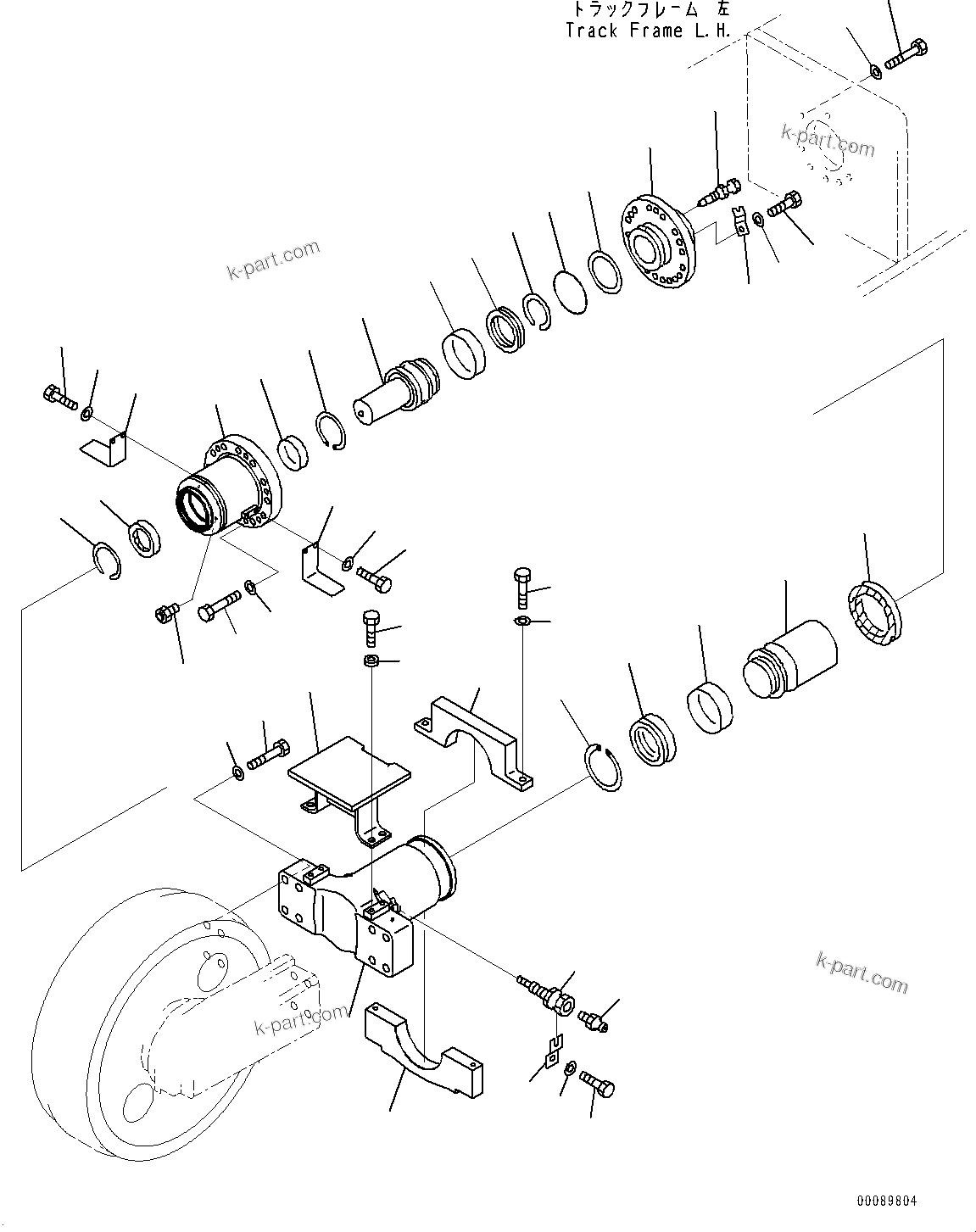 Komatsu parts book diagram for PC2000-11R S/N 31001-UP: IDLER CUSHION, L.H.(#30002-)