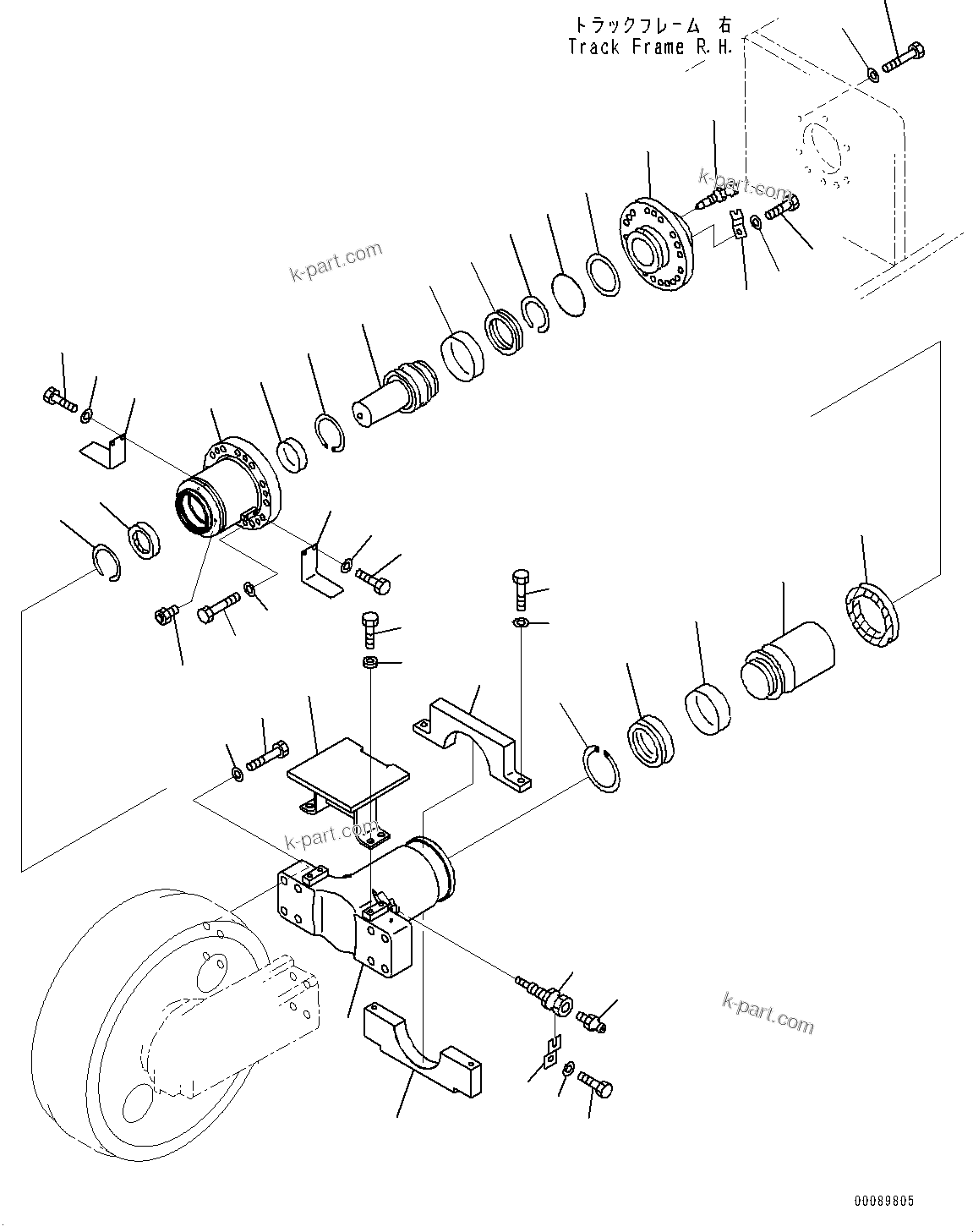 Komatsu parts book diagram for PC2000-11R S/N 31001-UP: IDLER CUSHION, R.H.(#30002-)