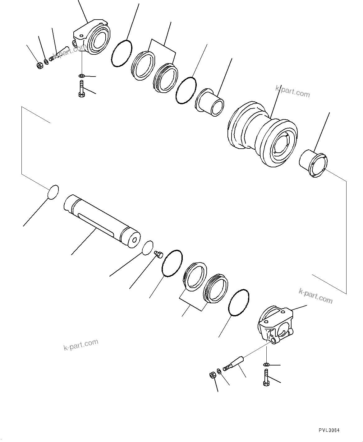 Komatsu parts book diagram for PC2000-11R S/N 31001-UP: TRACK ROLLER, (#30001-)