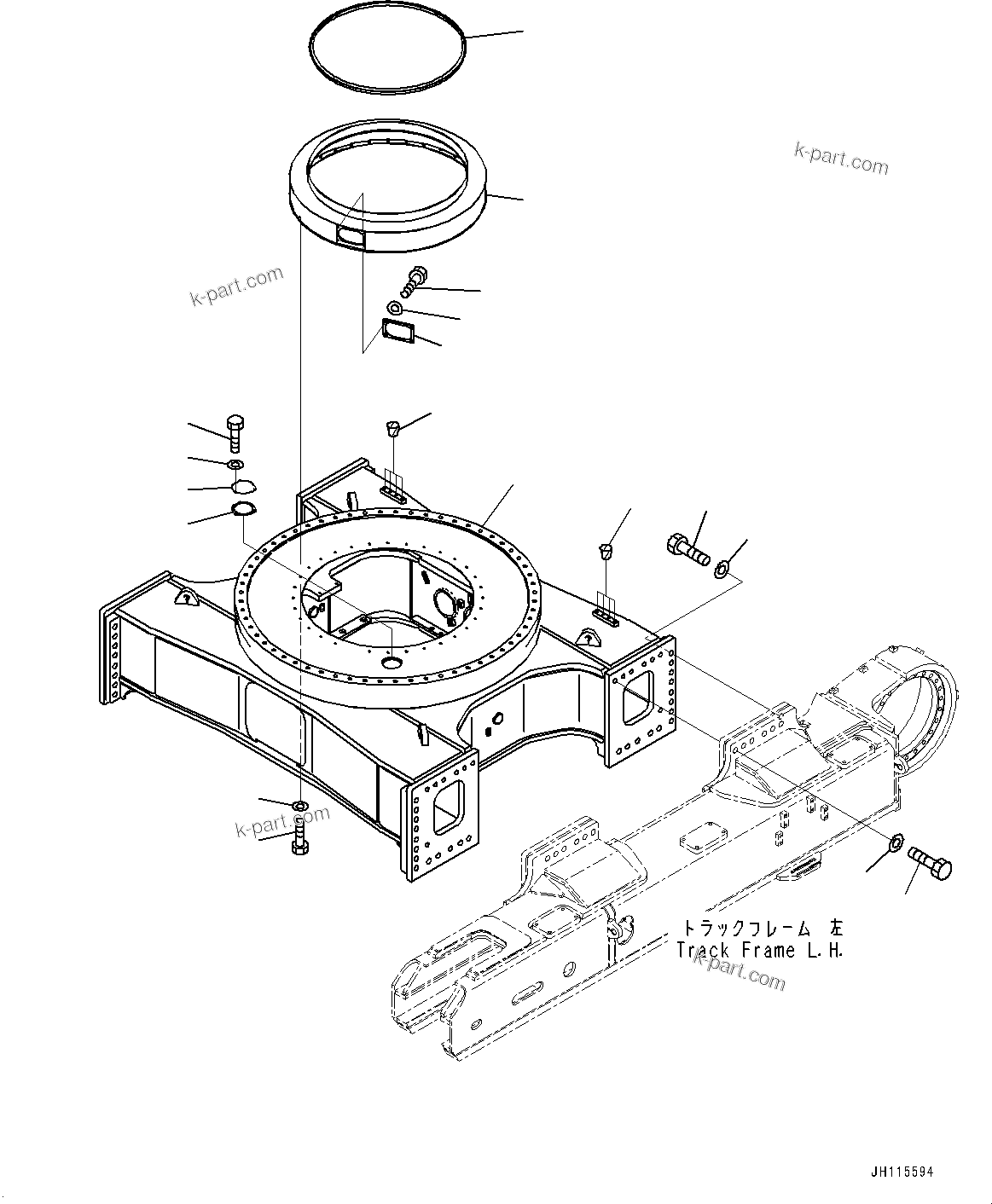 Komatsu parts book diagram for PC2000-11R S/N 31001-UP: CENTER FRAME, (#30071-)