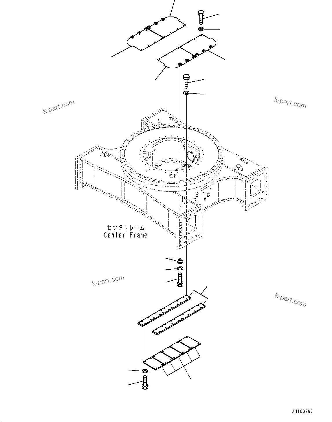 Komatsu parts book diagram for PC2000-11R S/N 31001-UP: TRACK FRAME UNDER COVER, (#30001-)