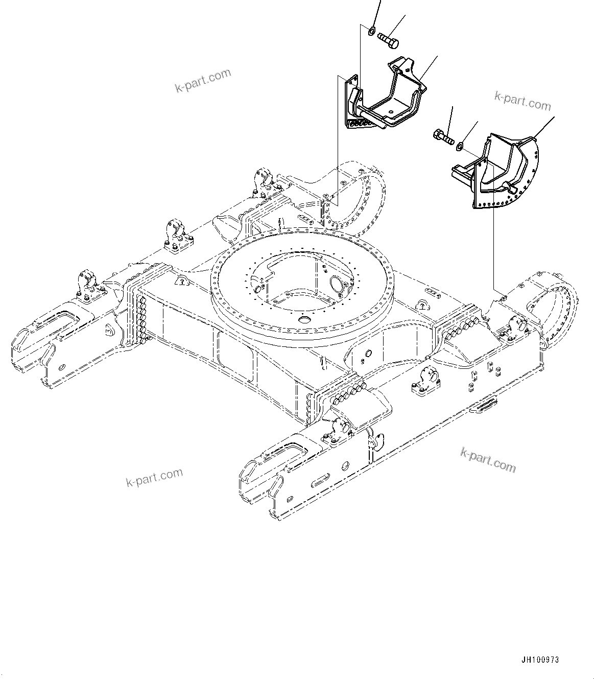Komatsu parts book diagram for PC2000-11R S/N 31001-UP: TRAVEL MOTOR GUARD, (#30001-)