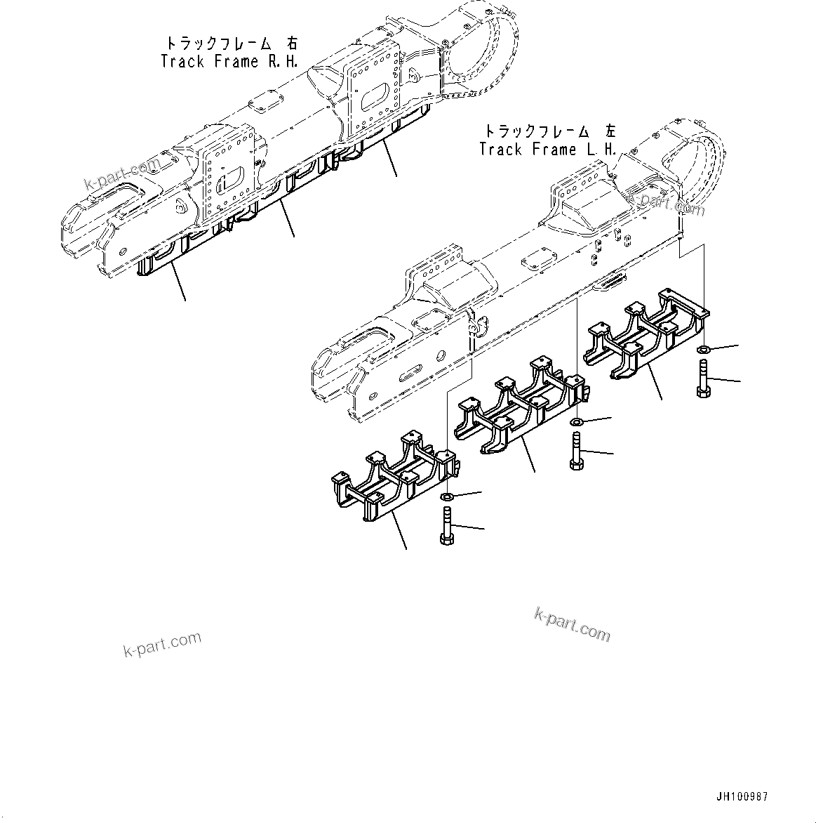 Komatsu parts book diagram for PC2000-11R S/N 31001-UP: TRACK ROLLER GUARD, (FULL LENGTH)(#30001-)