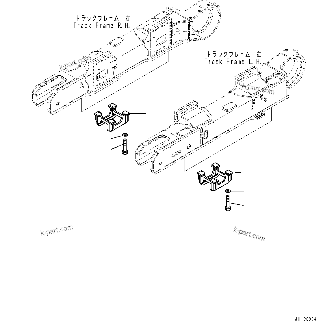 Komatsu parts book diagram for PC2000-11R S/N 31001-UP: TRACK ROLLER GUARD, (#30001-)