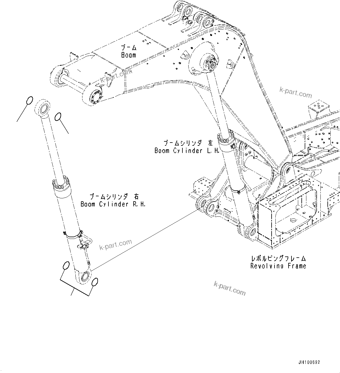 Komatsu parts book diagram for PC2000-11R S/N 31001-UP: BOOM CYLINDER, O-RING(#30001-)