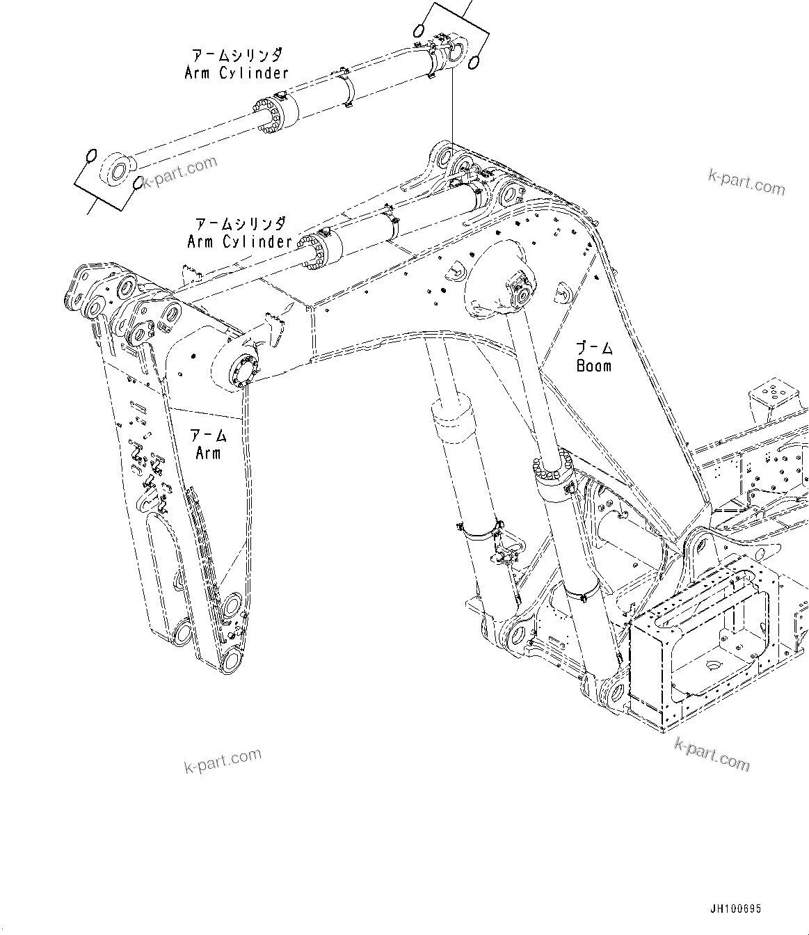 Komatsu parts book diagram for PC2000-11R S/N 31001-UP: ARM CYLINDER, O-RING(#30001-)