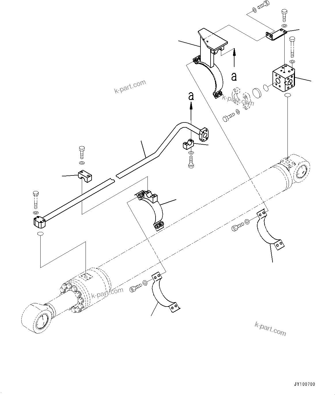 Komatsu parts book diagram for PC2000-11R S/N 31001-UP: ARM, INNER PARTS, BUCKET CYLINDER, L.H. (1/3)(#31001-)