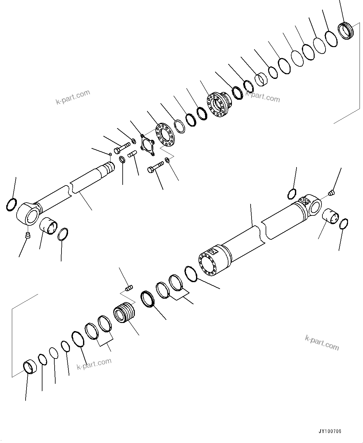 Komatsu parts book diagram for PC2000-11R S/N 31001-UP: ARM, INNER PARTS, BUCKET CYLINDER, L.H. (2/3)(#31001-)