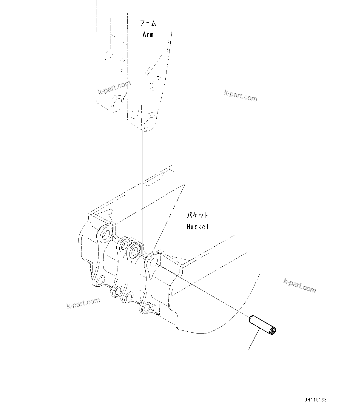 Komatsu parts book diagram for PC2000-11R S/N 31001-UP: BUCKET PIN, PIN(#31001-)