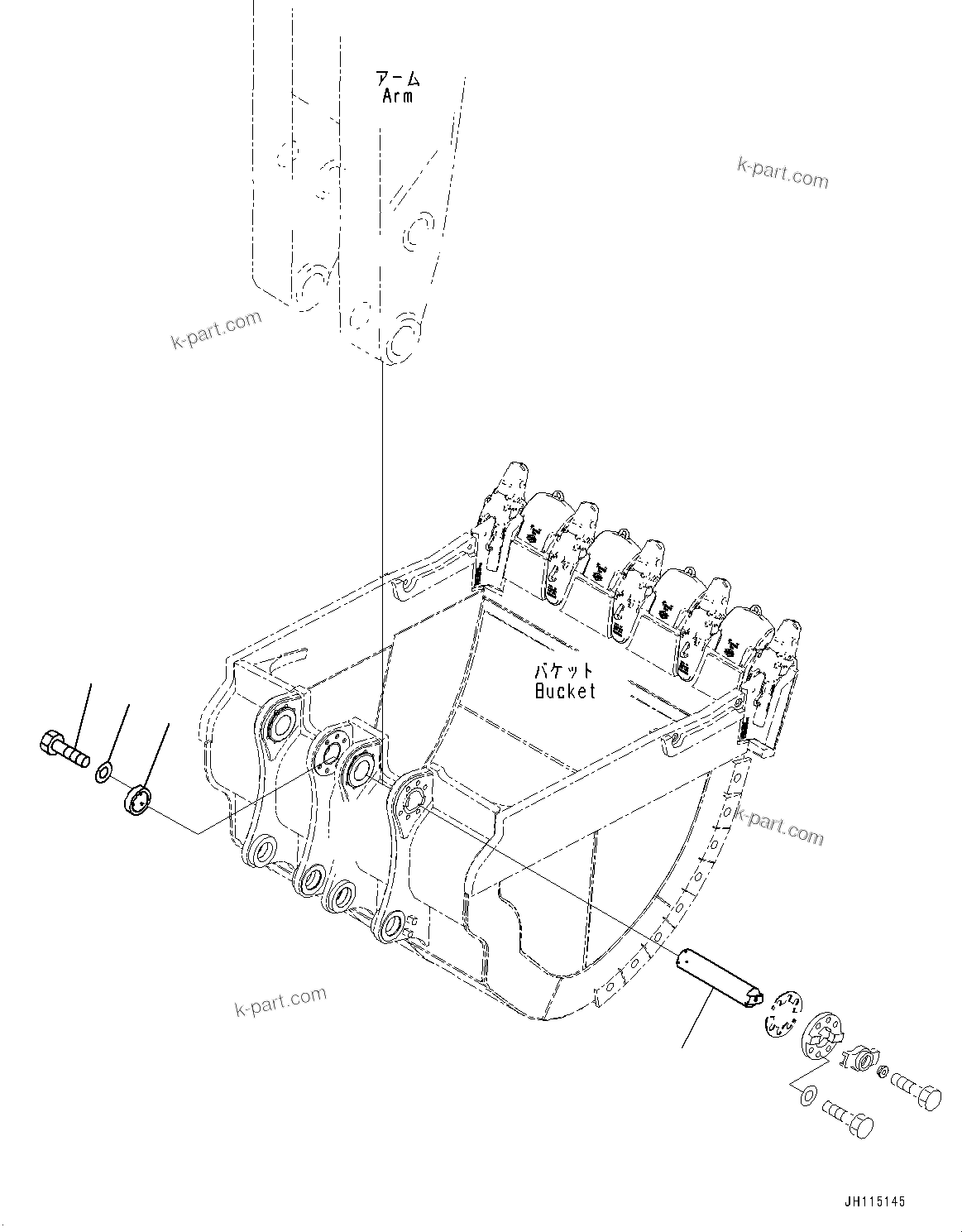 Komatsu parts book diagram for PC2000-11R S/N 31001-UP: BUCKET PIN, PIN (FIXED PIN)(#31001-)
