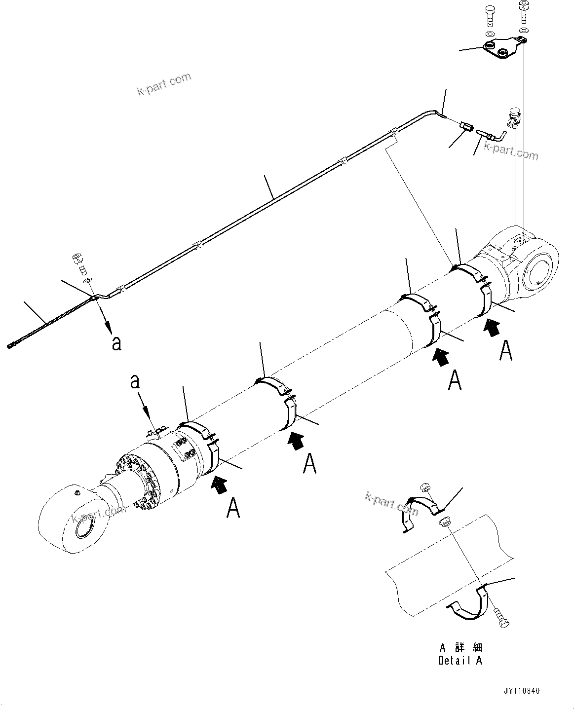 Komatsu parts book diagram for PC2000-11R S/N 31001-UP: LOADING SHOVEL, BOOM AND ARM, INNER PARTS, BUCKET CYLINDER, R.H. (1/3)(#30001-)