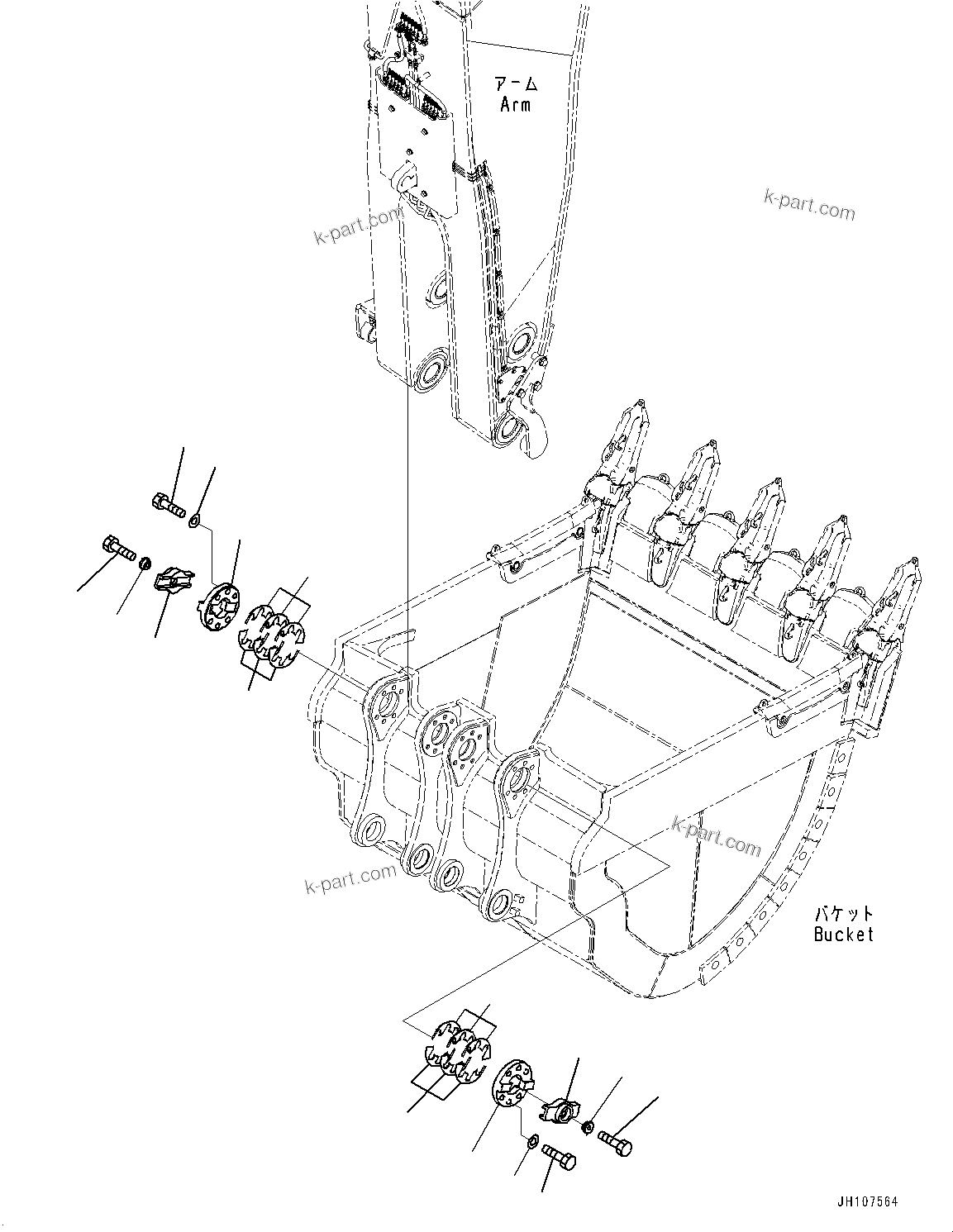 Komatsu parts book diagram for PC2000-11R S/N 31001-UP: BUCKET, COVER (FIXED PIN)(#30001-)