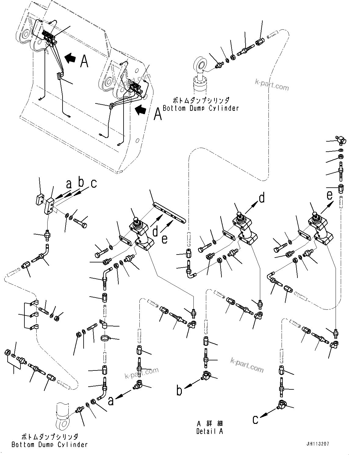Komatsu parts book diagram for PC2000-11R S/N 31001-UP: BUCKET, LUBRICATION PIPING(#30001-)
