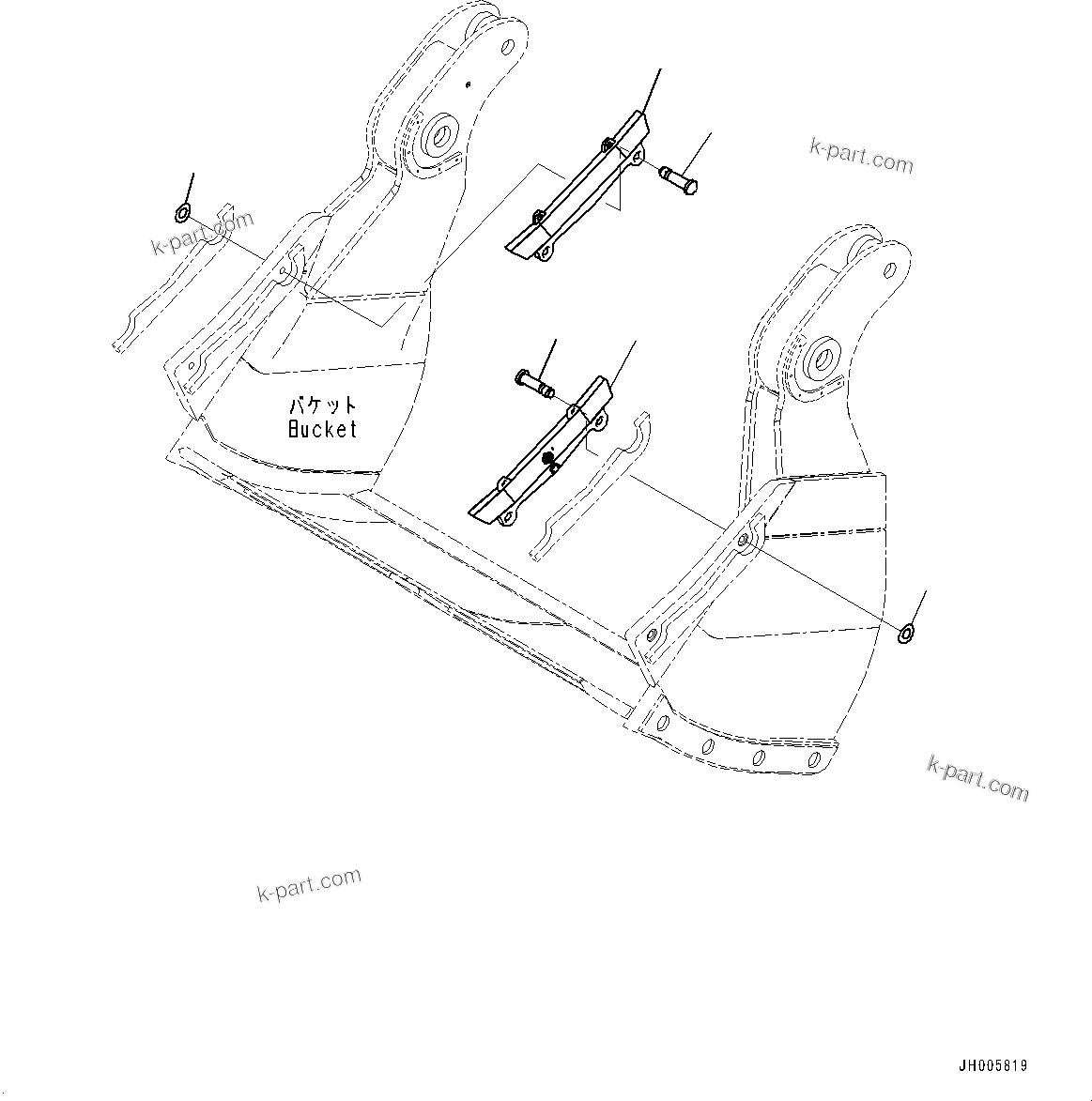 Komatsu parts book diagram for PC2000-11R S/N 31001-UP: BUCKET, GUARD(#30001-)