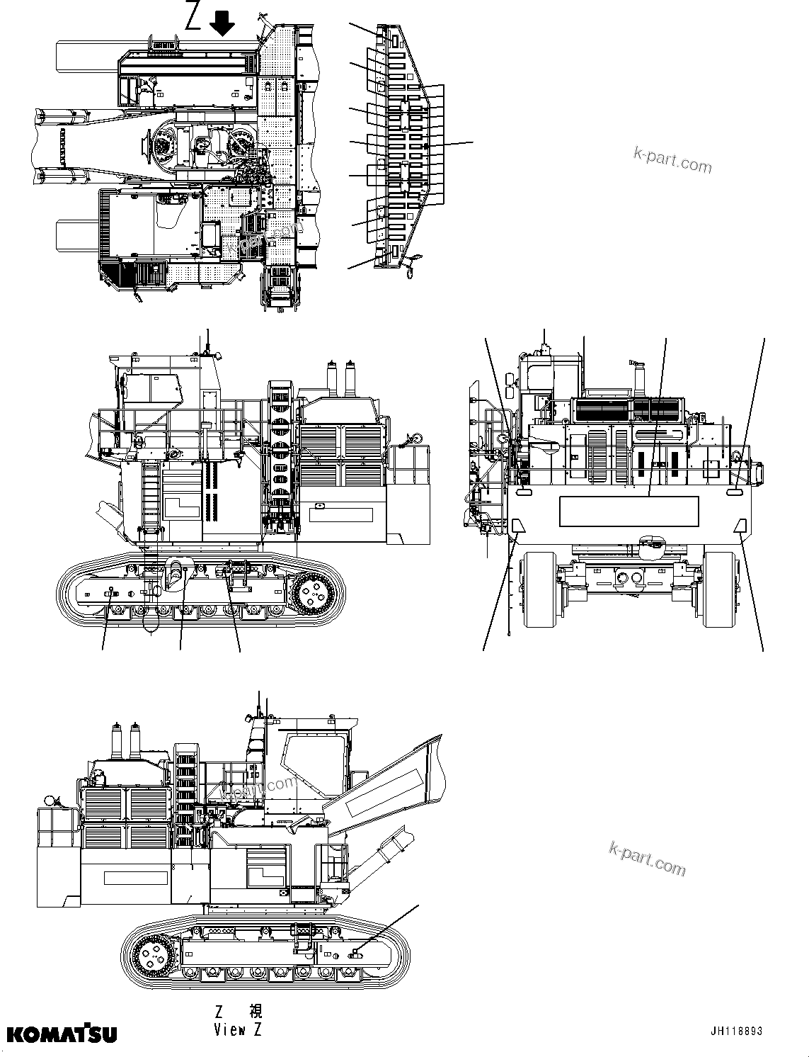 Komatsu parts book diagram for PC2000-11R S/N 31001-UP: MARKS AND PLATES, (3/5)(#31001-)