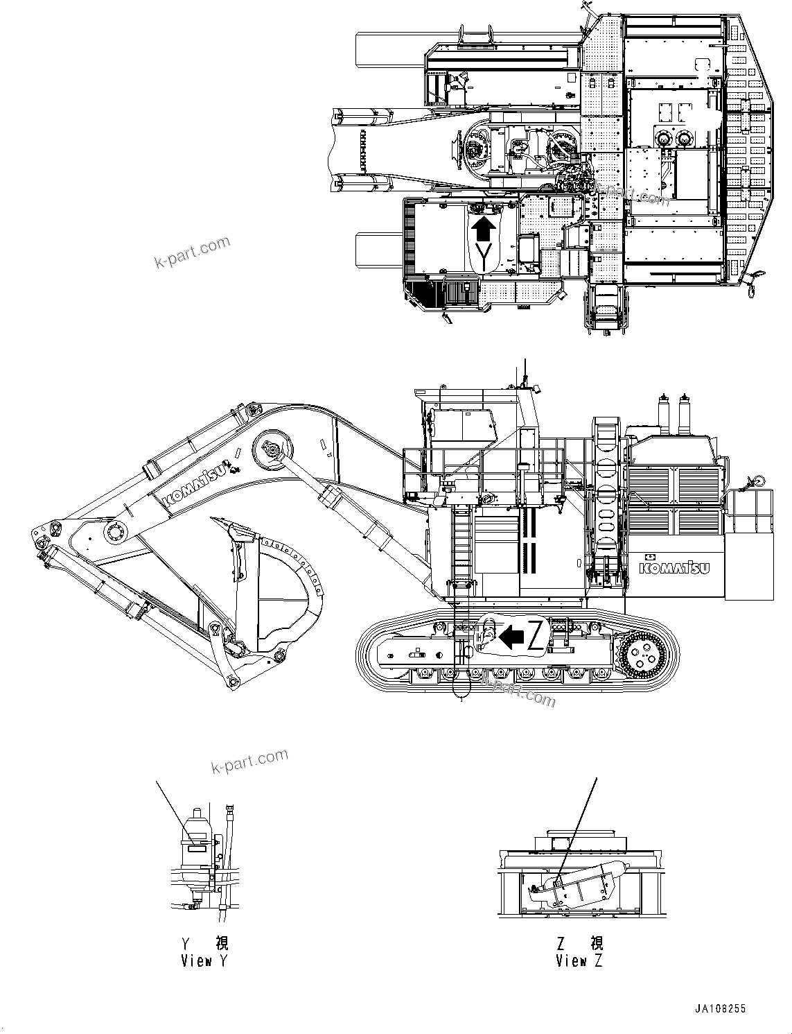 Komatsu parts book diagram for PC2000-11R S/N 31001-UP: CAUTION PLATES, ACCUMULATOR, (#30001-30042)
