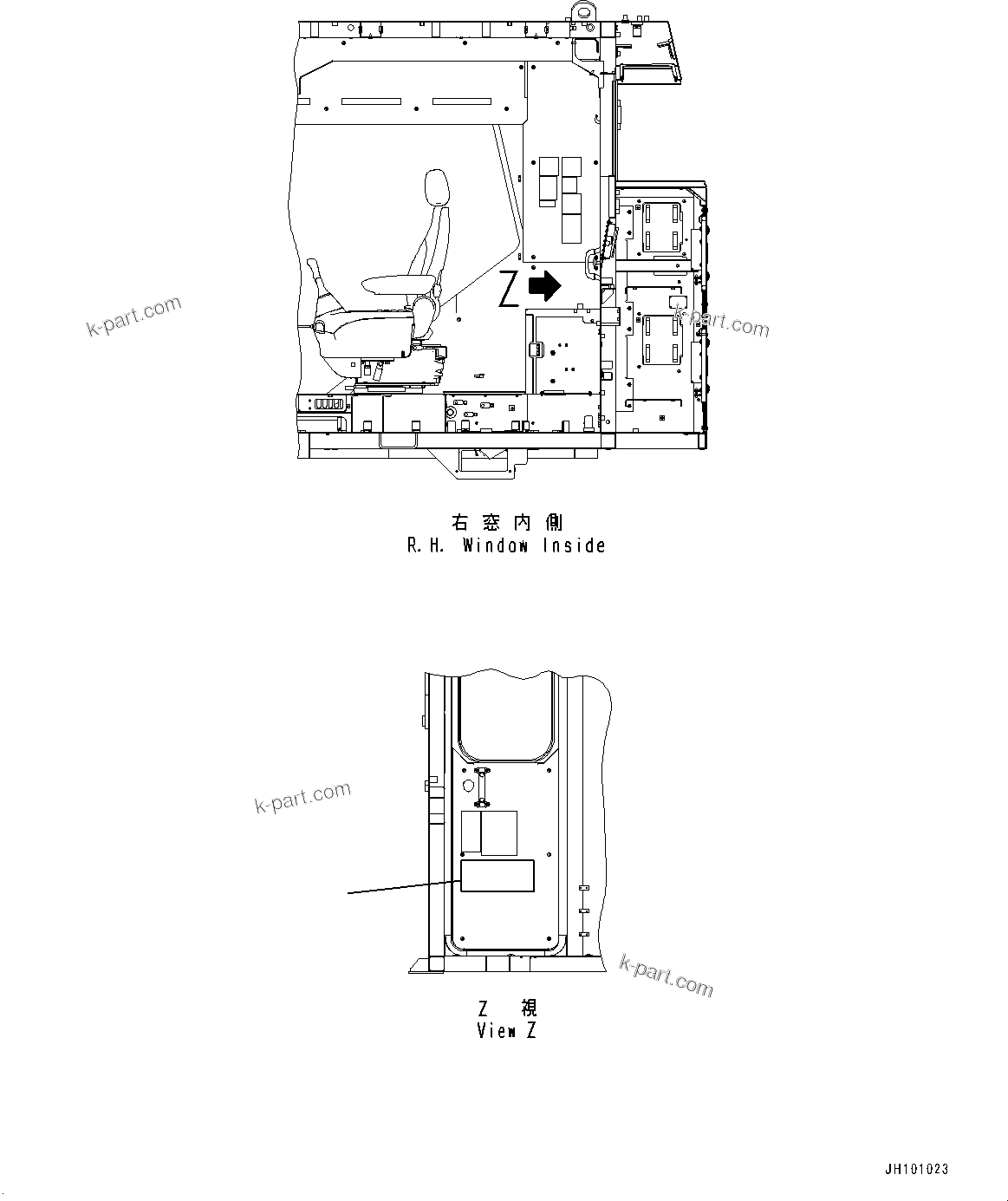 Komatsu parts book diagram for PC2000-11R S/N 31001-UP: LIFTING CAPACITY CHART, (#30001-)