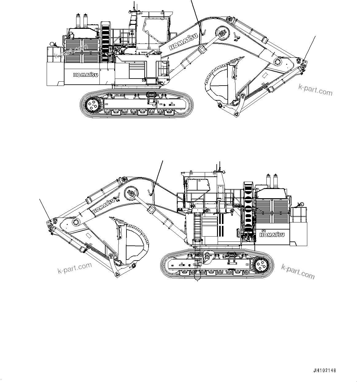 Komatsu parts book diagram for PC2000-11R S/N 31001-UP: PLATE, TIE-OFF, (#30002-30167)