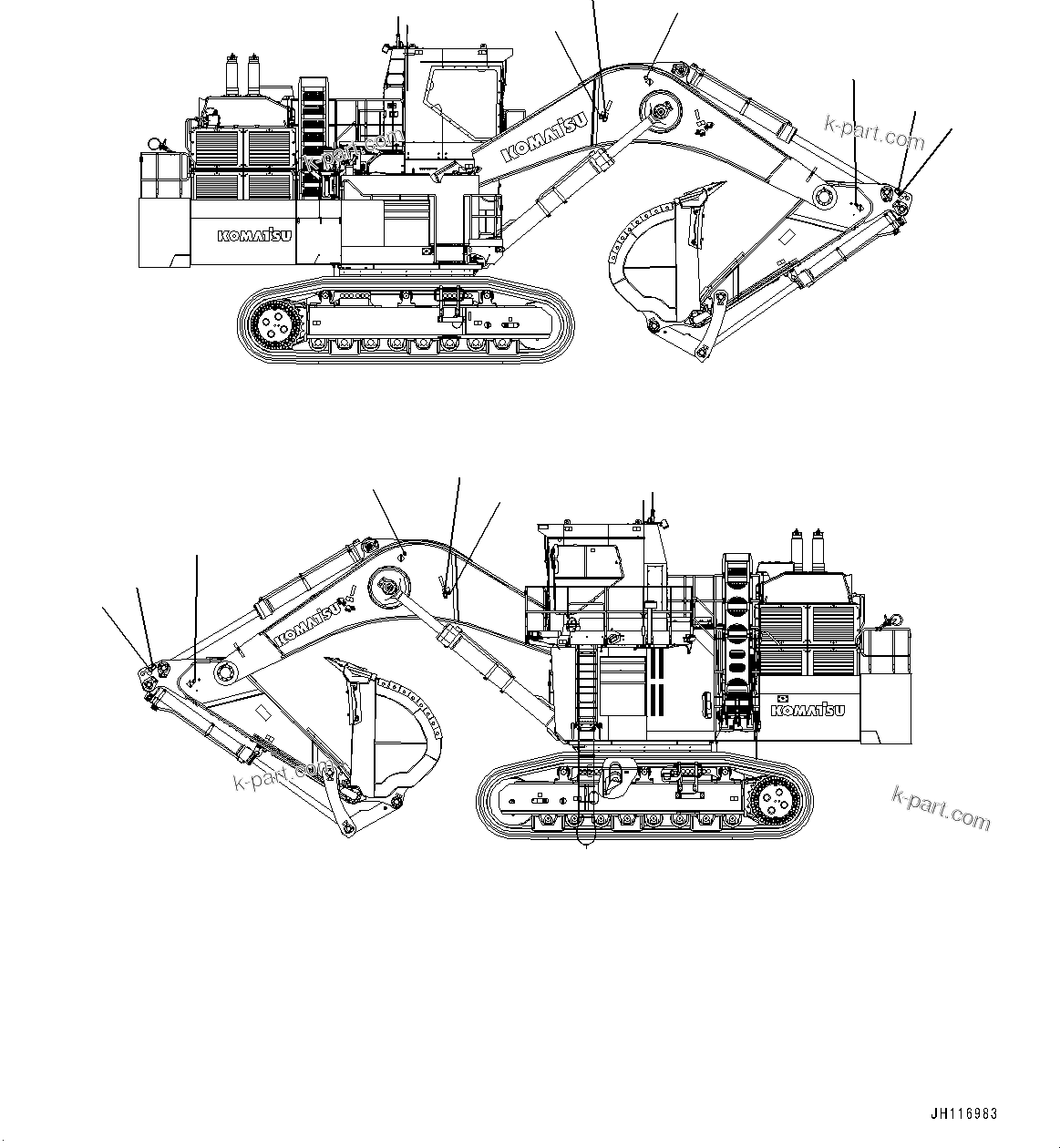 Komatsu parts book diagram for PC2000-11R S/N 31001-UP: PLATE, TIE-OFF, (AUSTRALIA REGULATION, TIE-OFF)(#30168-)