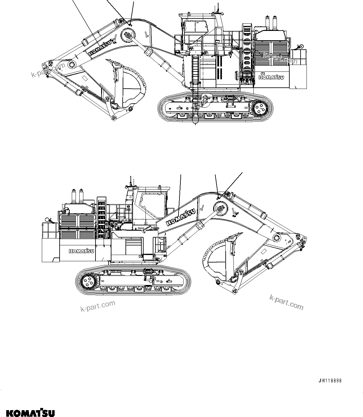 Komatsu parts book diagram for PC2000-11R S/N 31001-UP: KOMATSU LOGO, (#30001-)