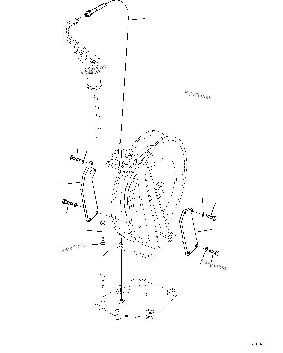 Komatsu parts book diagram for PC2000-11R S/N 31001-UP: GREASE PUMP, REEL RELATED PARTS(#30001-)
