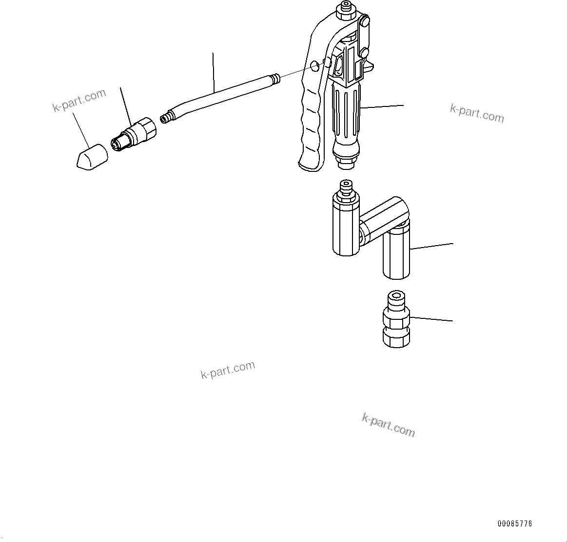 Komatsu parts book diagram for PC2000-11R S/N 31001-UP: GREASE PUMP, INNER PARTS, GREASE GUN(#30001-)