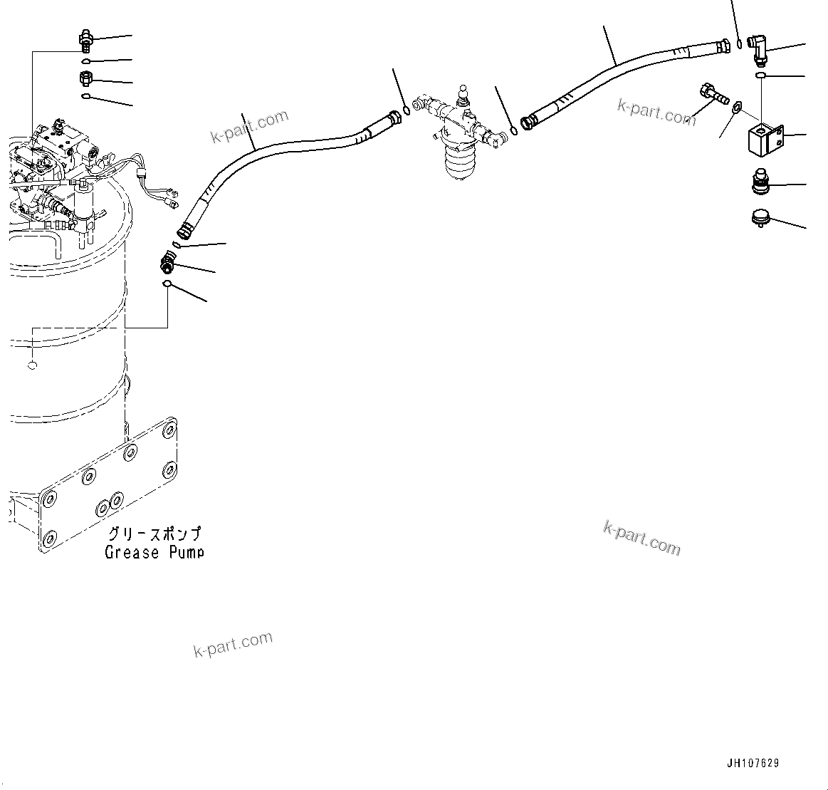 Komatsu parts book diagram for PC2000-11R S/N 31001-UP: GREASE PUMP, PIPING (GREASE REFILL, ALARM)(#30001-)