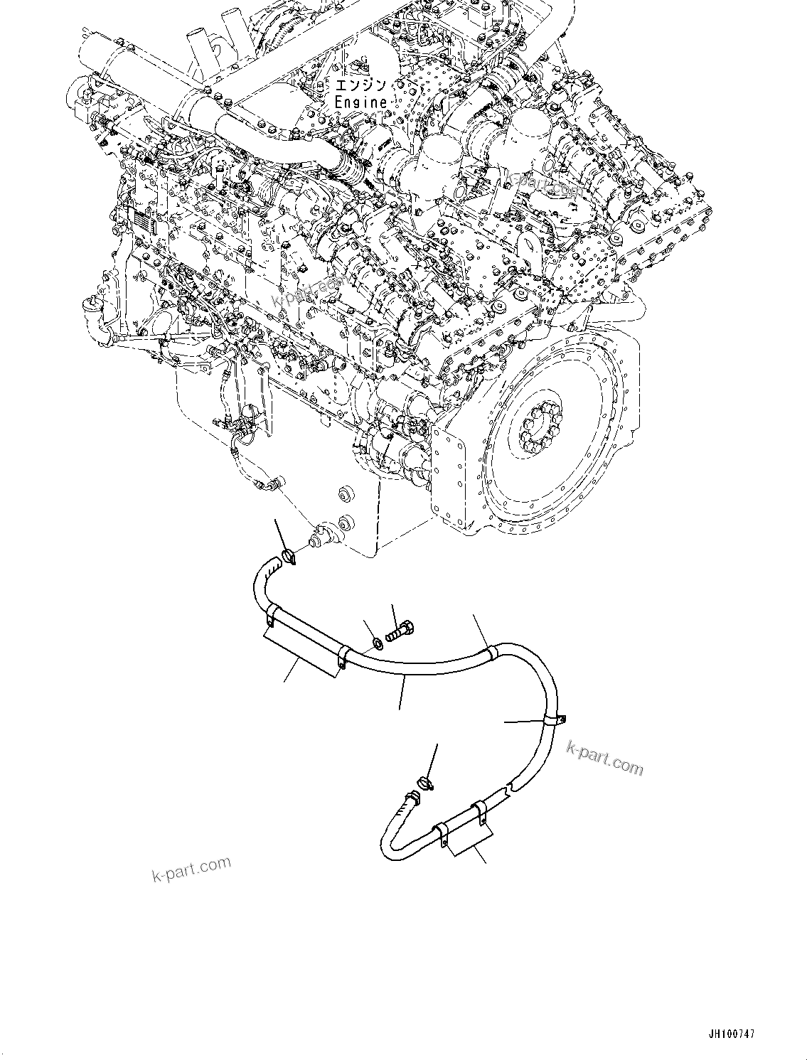 Komatsu parts book diagram for PC2000-11E0 S/N 31001-UP: ENGINE MOUNTING, HOSE(#30001-)