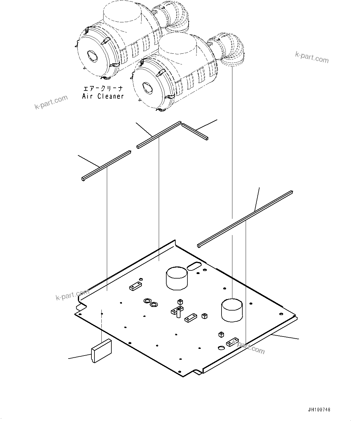 Komatsu parts book diagram for PC2000-11E0 S/N 31001-UP: EXHAUST PIPE, BRACKET (1/4)(#30001-)