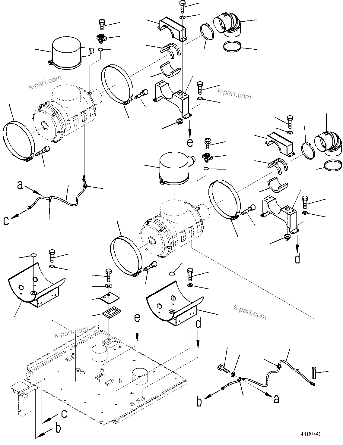 Komatsu parts book diagram for PC2000-11E0 S/N 31001-UP: EXHAUST PIPE, AIR CLEANER MOUNTING(#30001-)