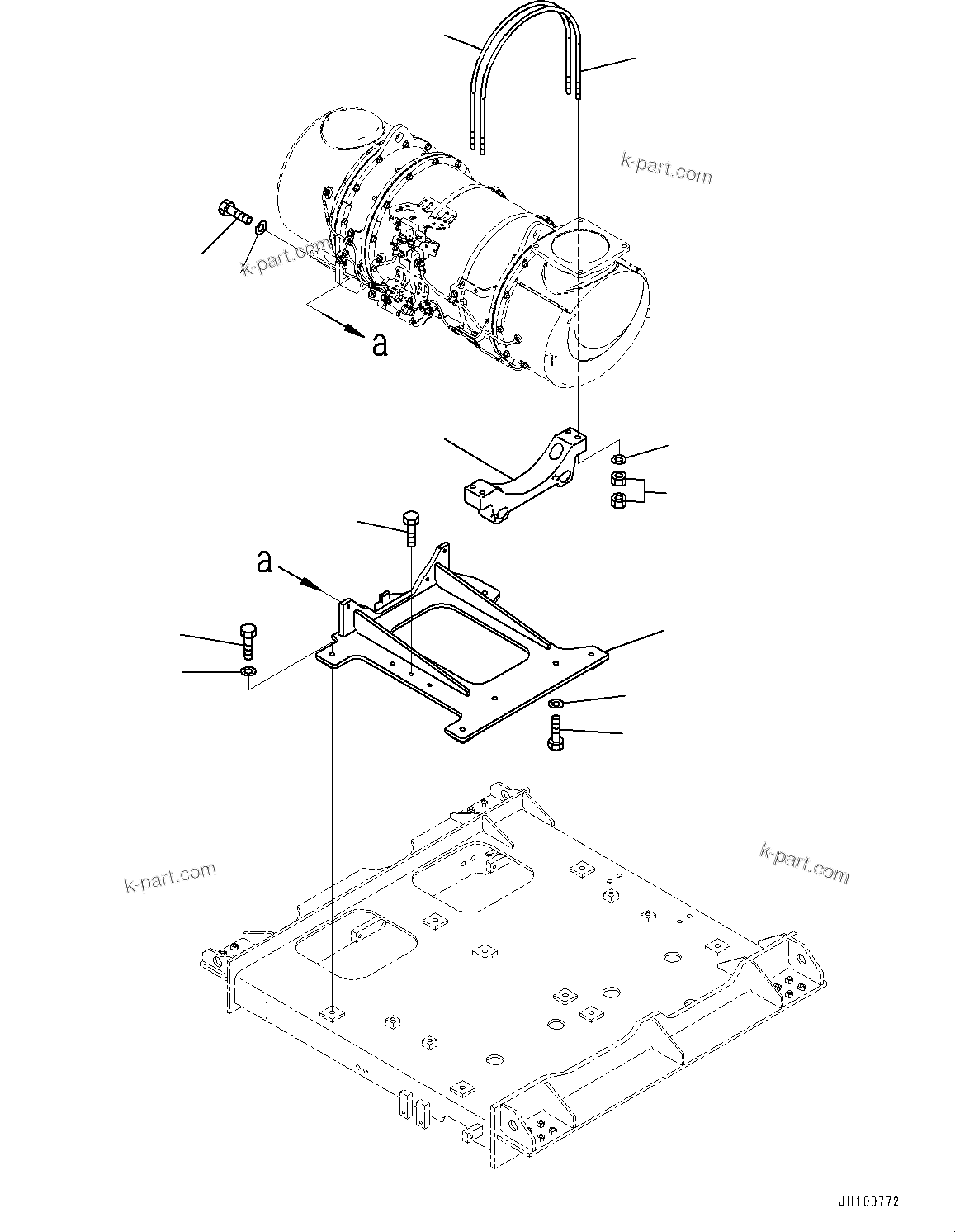 Komatsu parts book diagram for PC2000-11E0 S/N 31001-UP: EXHAUST PIPE, BRACKET (3/4)(#30001-)