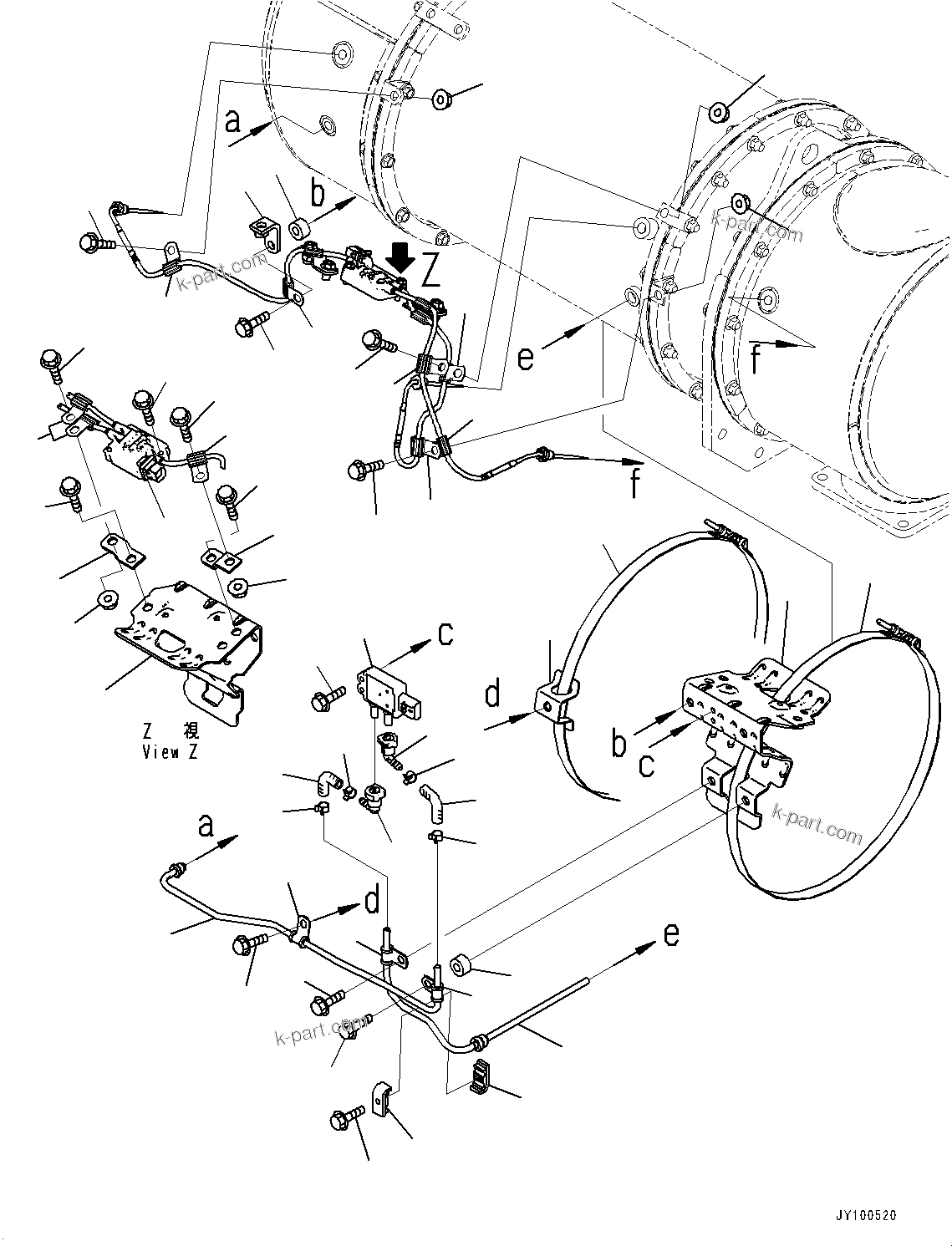 Komatsu parts book diagram for PC2000-11E0 S/N 31001-UP: EXHAUST PIPE, INNER PARTS, KOMATSU DIESEL PARTICULATE FILTER (KDPF) B (2/2)(#30001-)