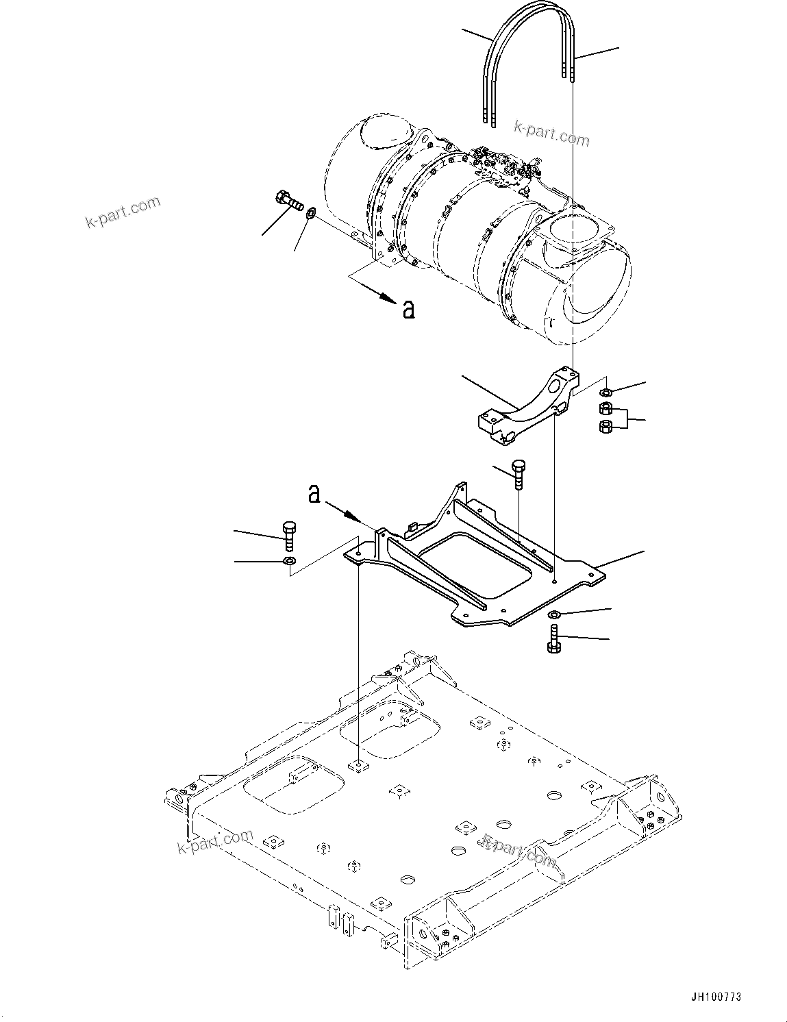 Komatsu parts book diagram for PC2000-11E0 S/N 31001-UP: EXHAUST PIPE, BRACKET (4/4)(#30001-)