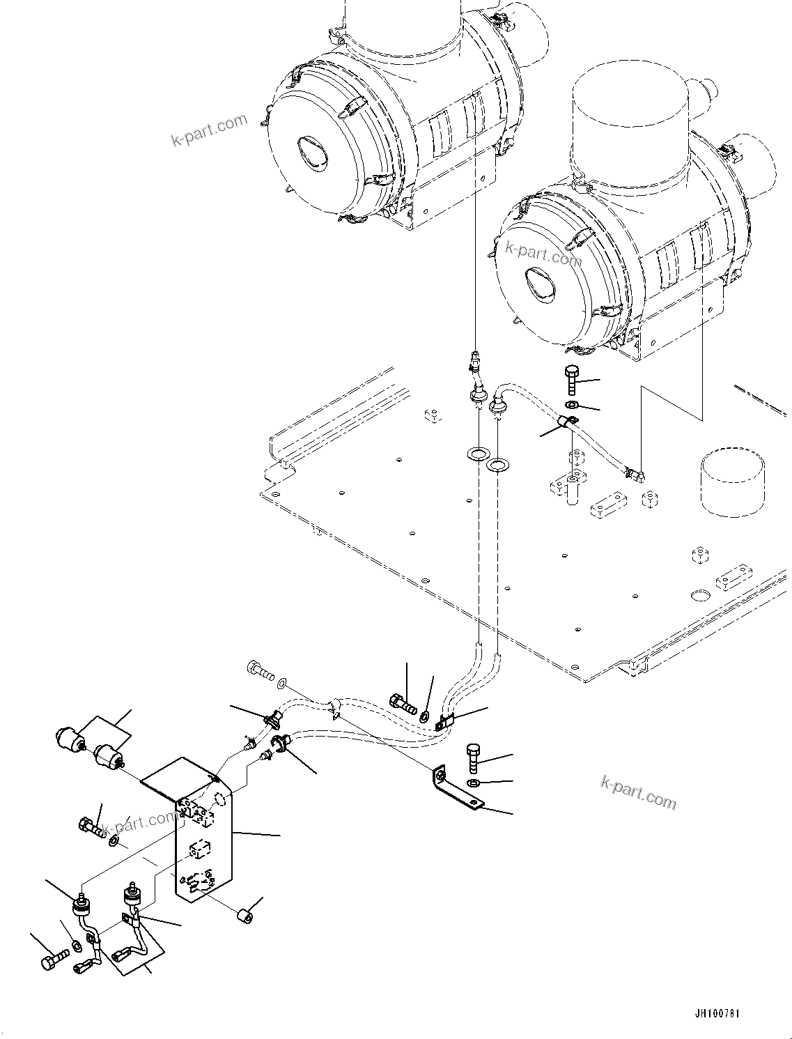 Komatsu parts book diagram for PC2000-11E0 S/N 31001-UP: EXHAUST PIPE, SENSOR AND MOUNTING(#30001-)