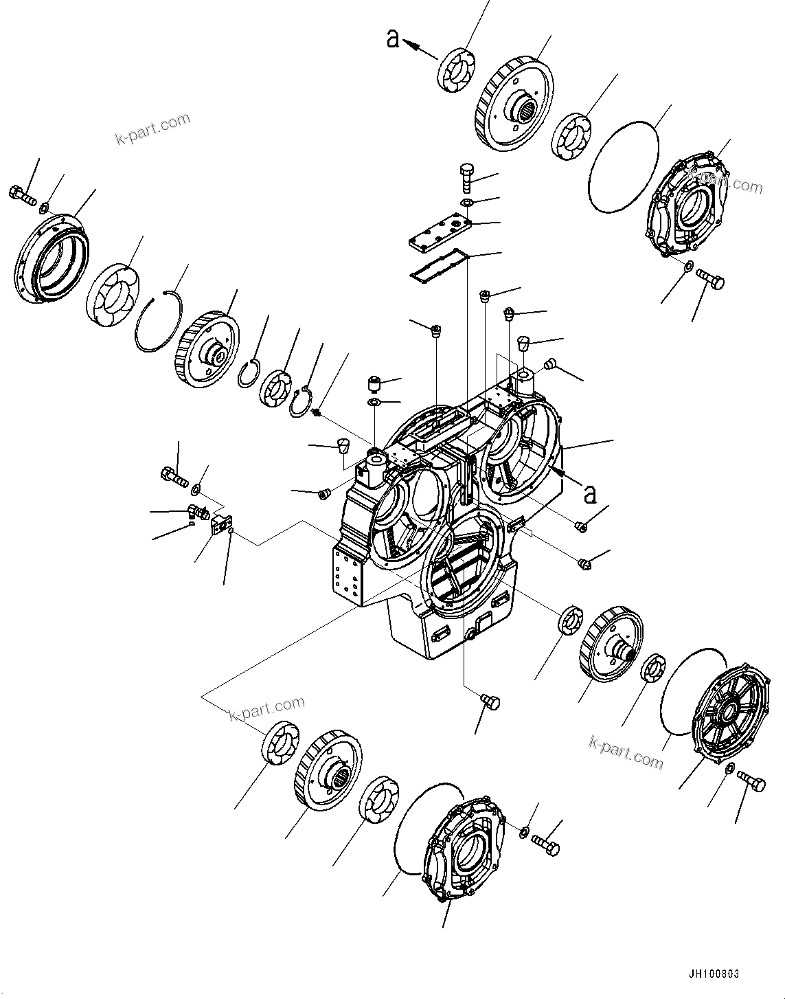 Komatsu parts book diagram for PC2000-11E0 S/N 31001-UP: PTO (POWER TAKE OFF), INNER PARTS(#30016-)